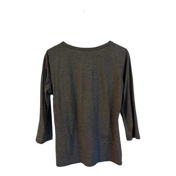 Talbots Floral Tee Shirt Size Small Grey Black - Picture 3 of 7